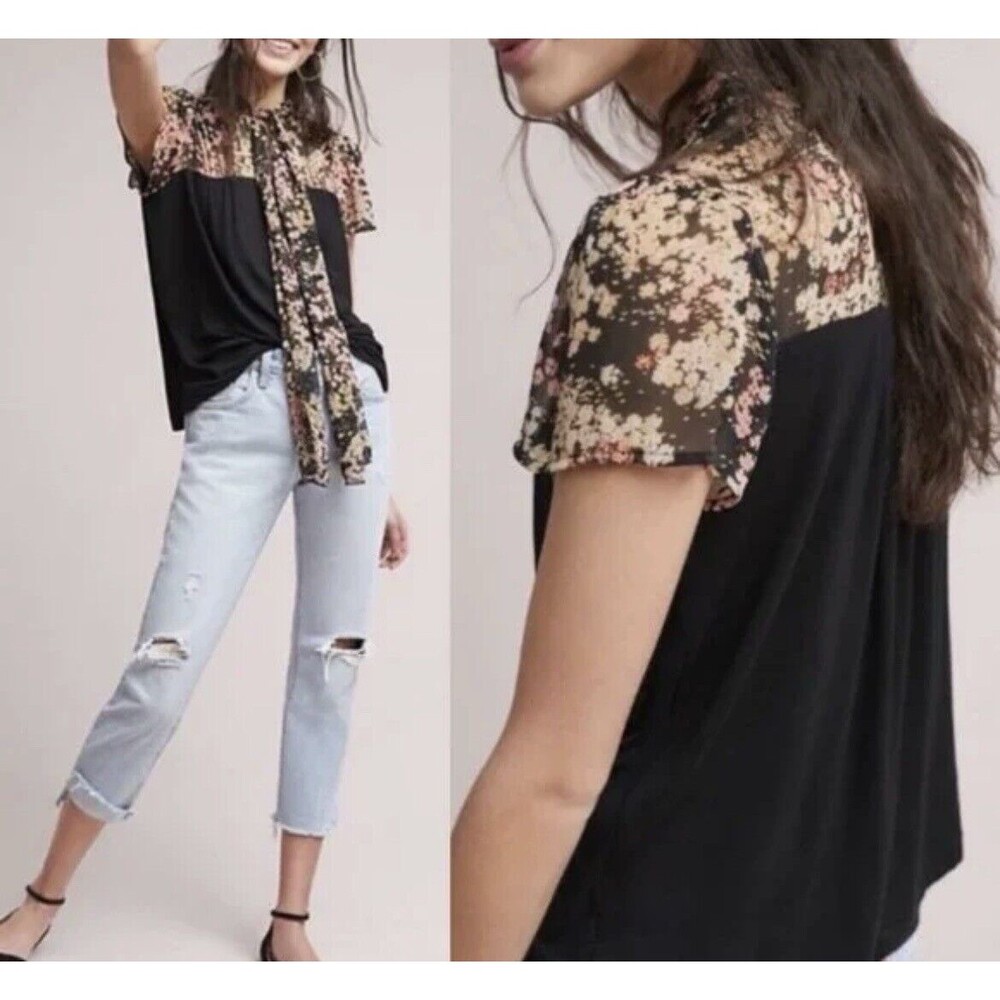 Anthropologie x  Tiny Floral Blouse Small EUC. LTOP666